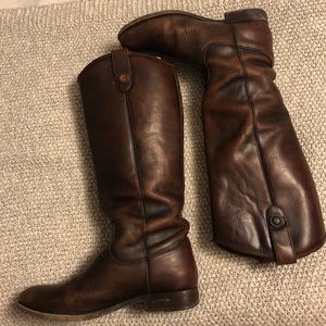 Frye boots, Melissa button dark brown